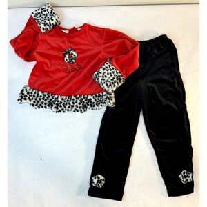 Vintage URit Y2K 2002 Crush Velvet Pants Set Floral Leopard - Girls Size 6